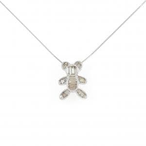 K18WG ベア ダイヤモンド ネックレス 0.47CT