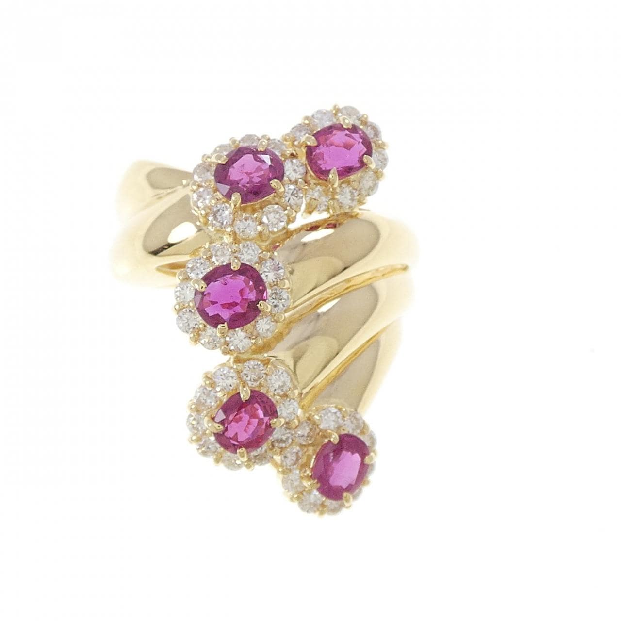 K18YG ルビー リング 1.37CT