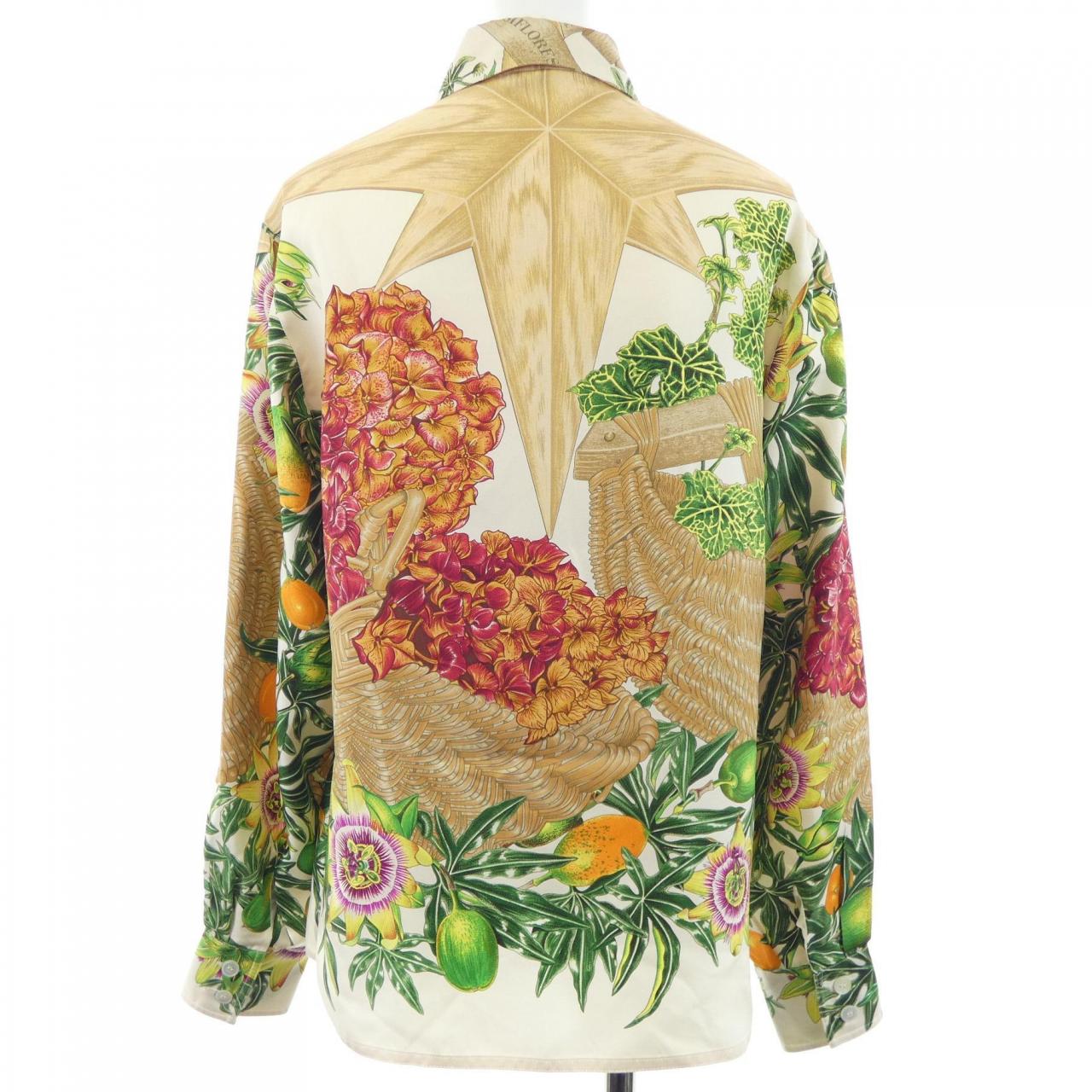 エルメス HERMES PASSIFLORES ツイルレーヌ. シャツ