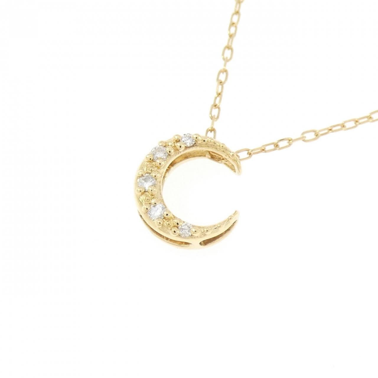 K18YG ムーン ダイヤモンド ネックレス 0.04CT