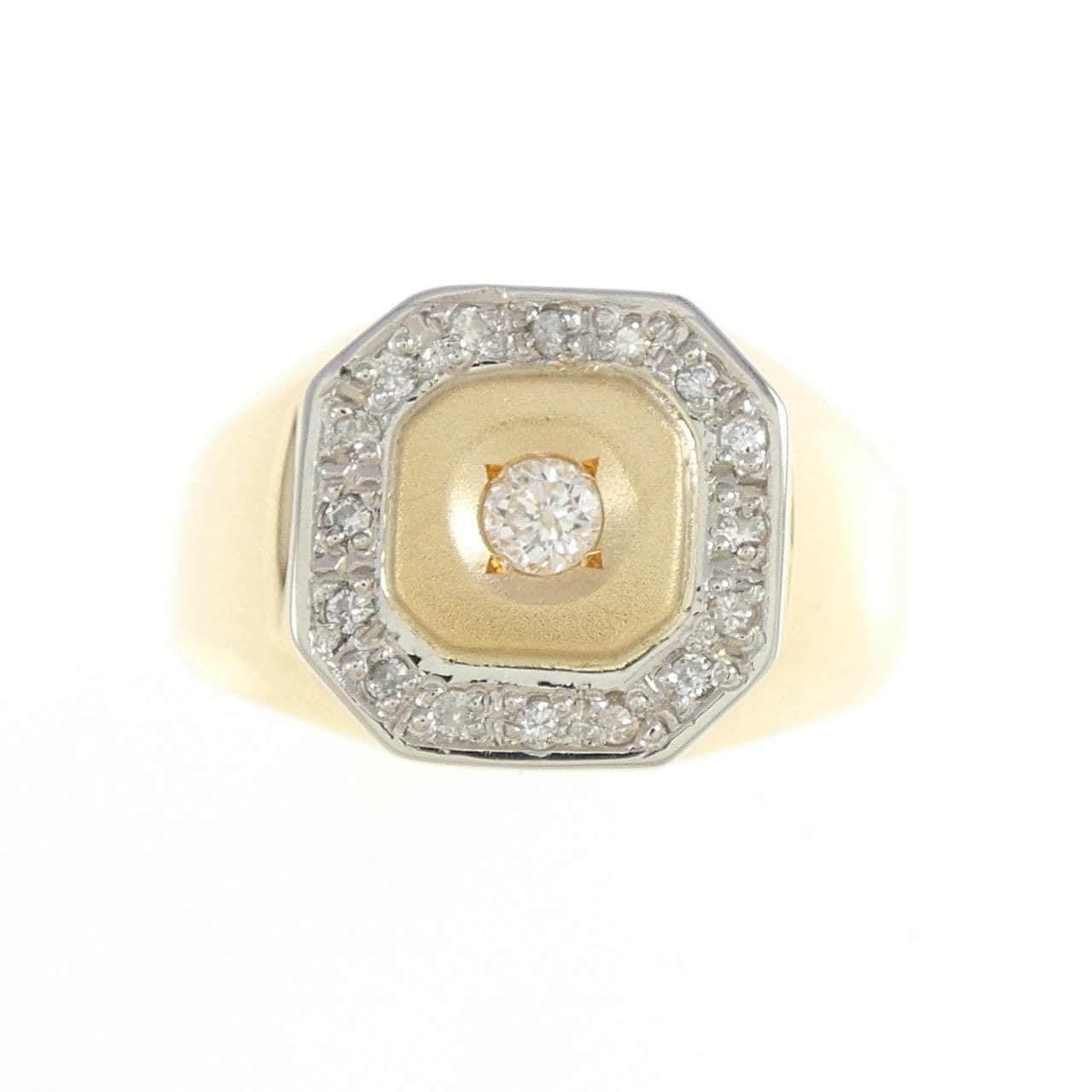 K18YG/PT900 ダイヤモンド リング 0.2CT