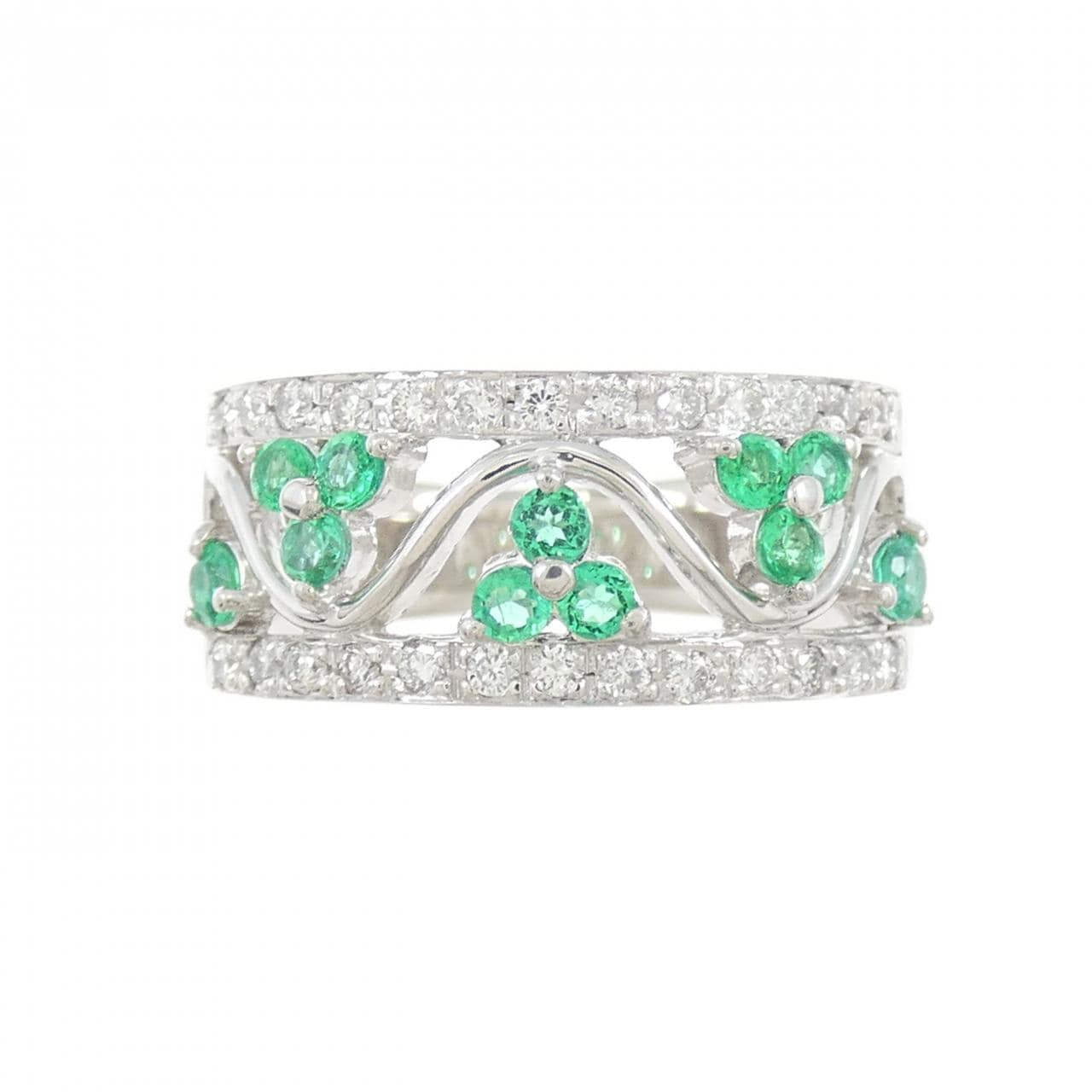 PT900 Emerald Ring 0.34CT