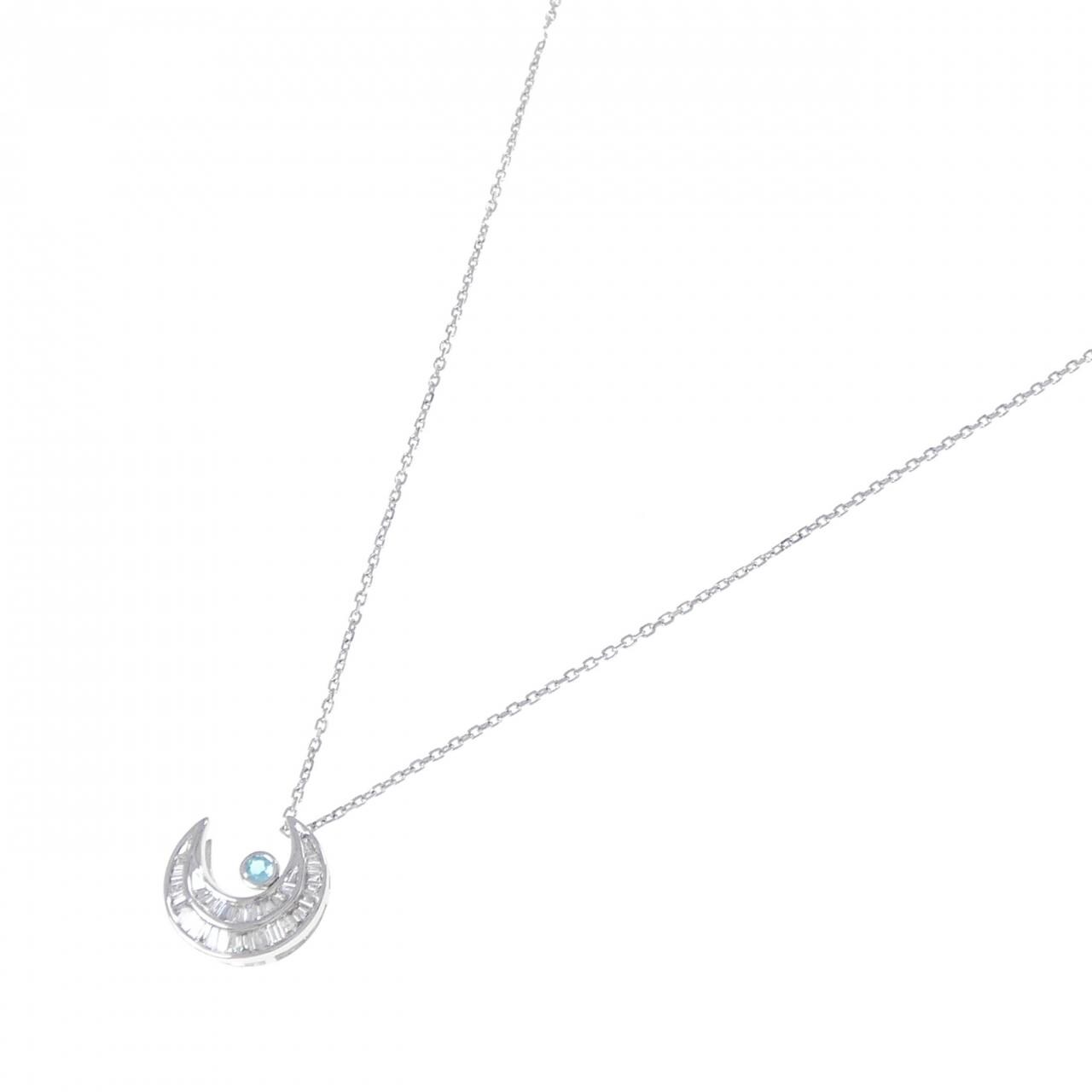 K18WG ムーン トルマリン ネックレス