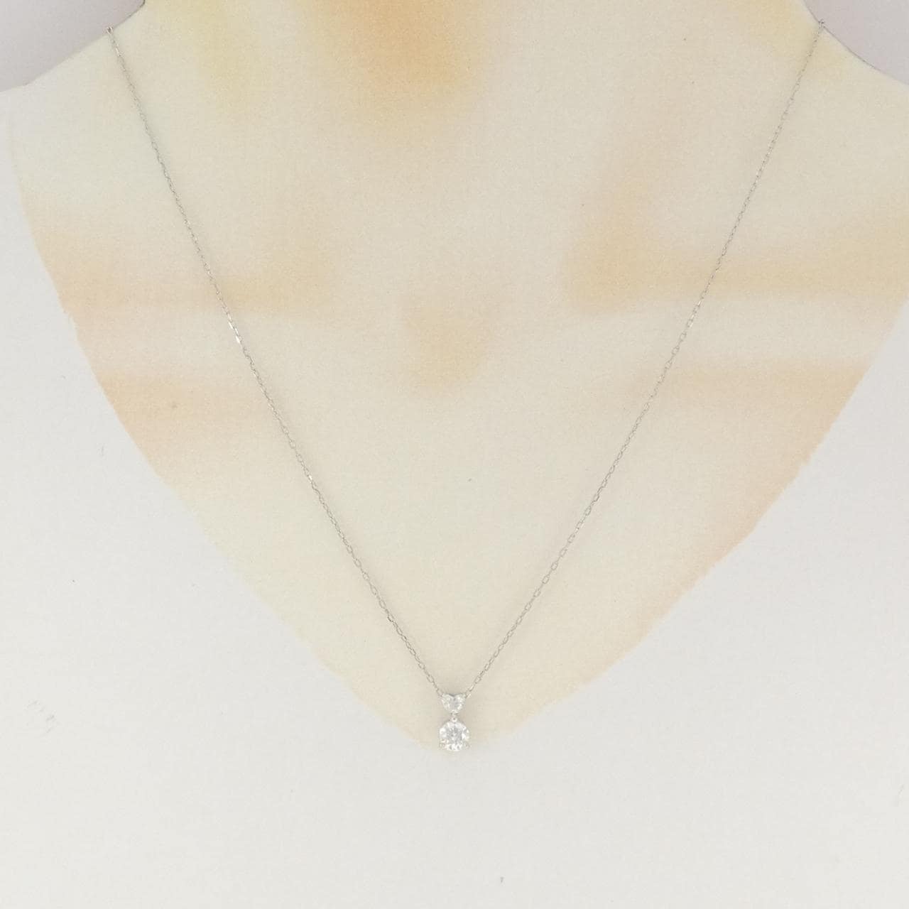 PT900/PT850 ハート ダイヤモンド ネックレス 0.50CT
