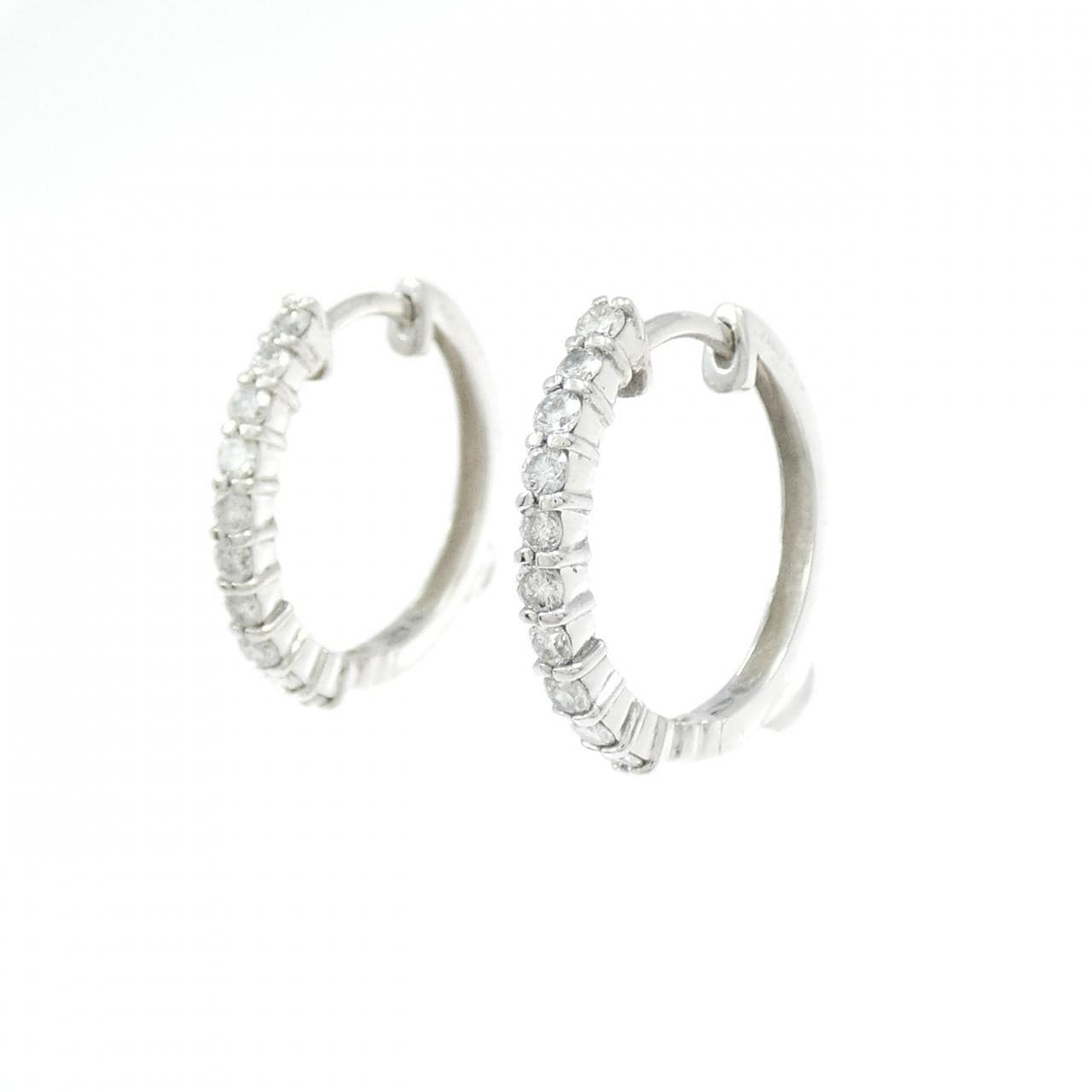 PT900 フープ ダイヤモンド ピアス 0.40CT