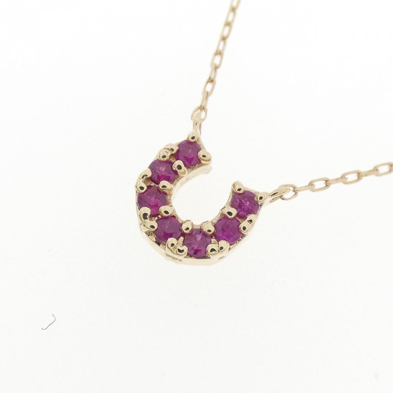 K10YG ホースシュー ルビー ネックレス