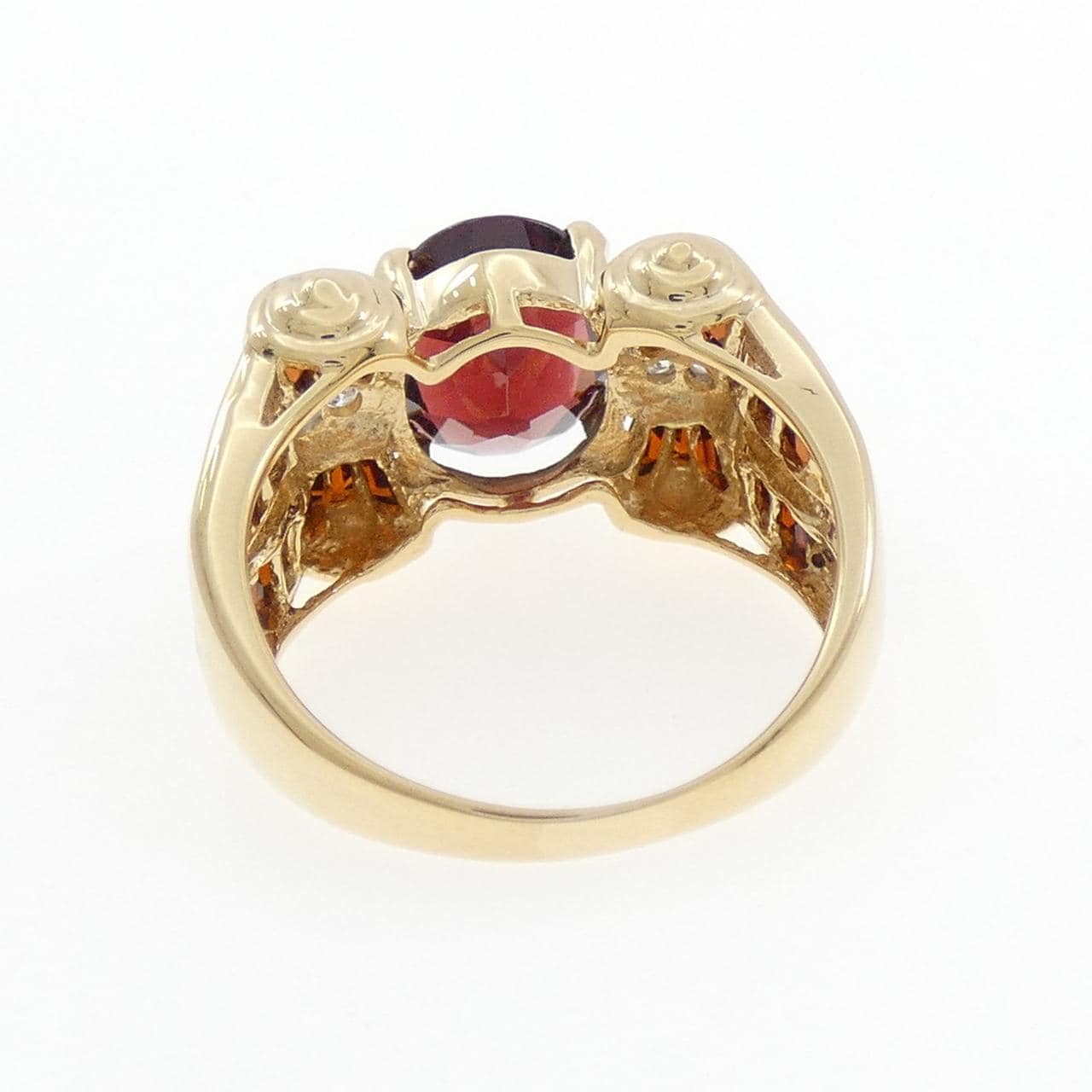 K18YG ガーネット リング 6.10CT