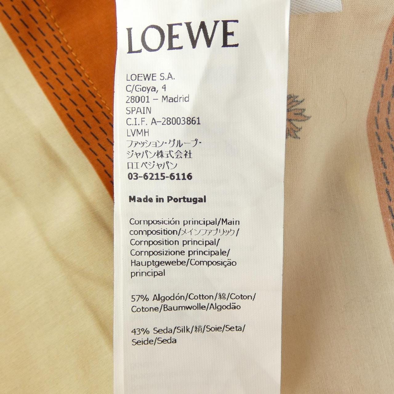 ロエベ LOEWE S616Y07X51 S/Sシャツ