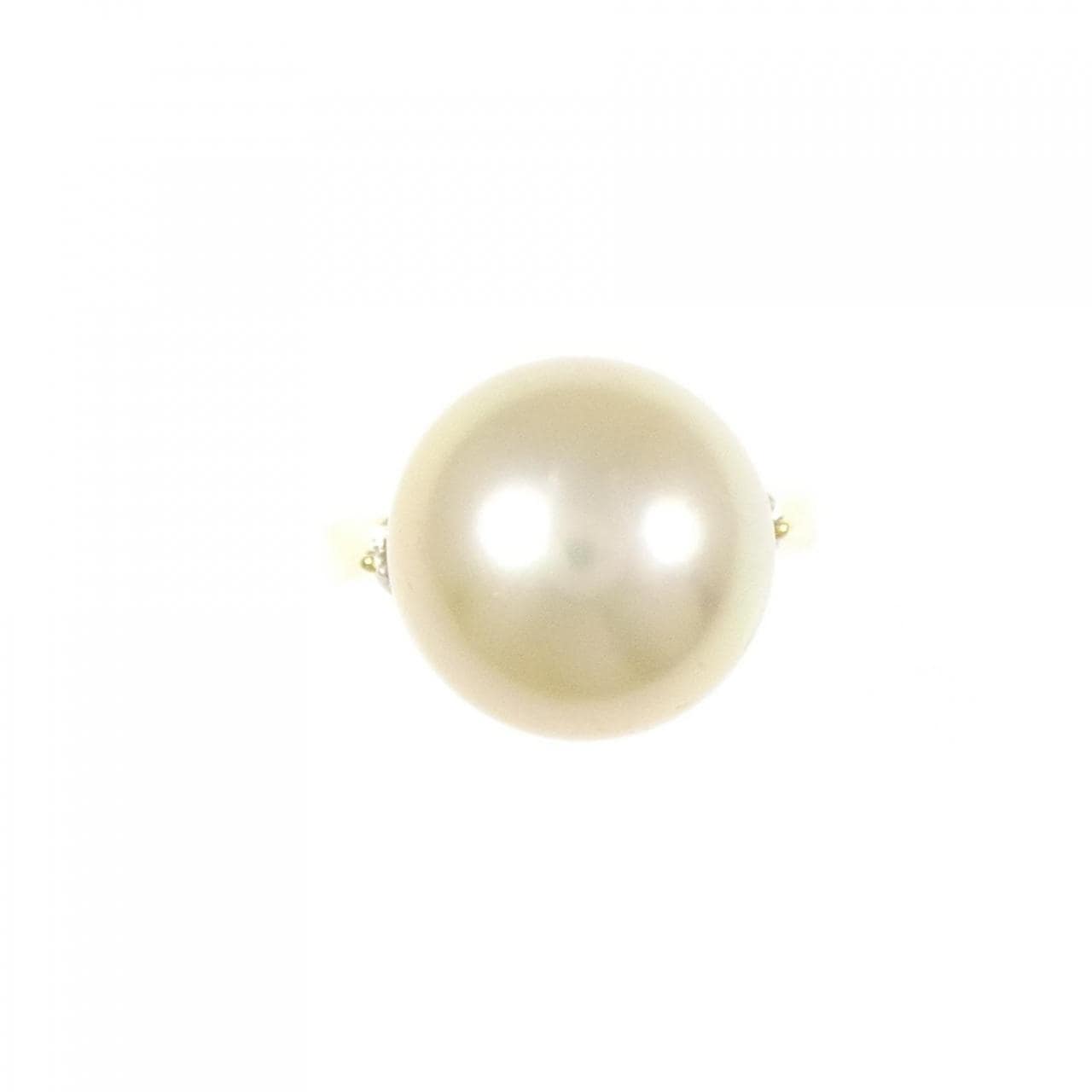 K18YG 白蝶パール リング 13.5mm