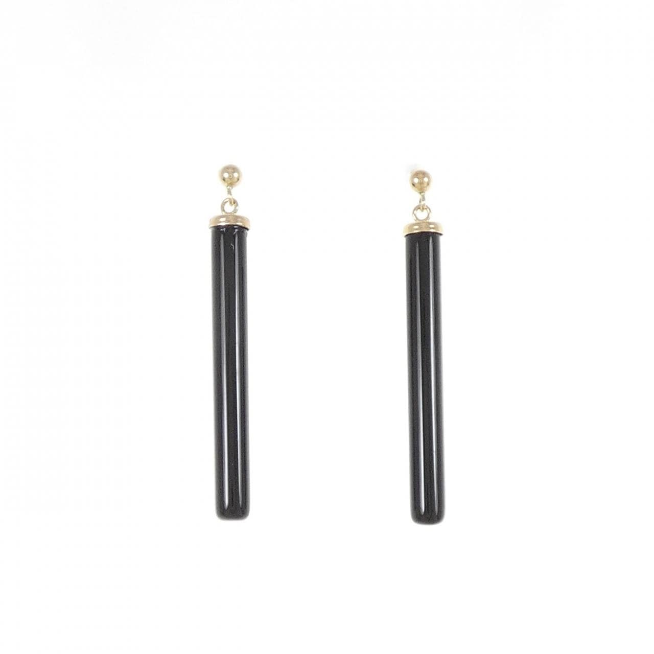 [BRAND NEW] K10YG onyx earrings