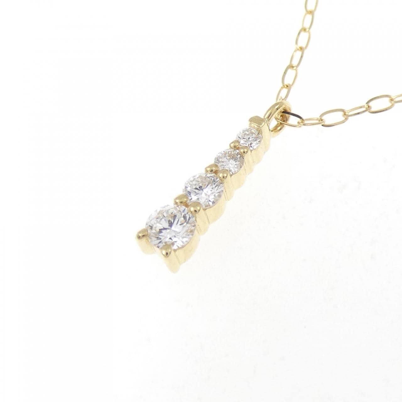 750YG/K18YG ダイヤモンド ネックレス 0.13CT