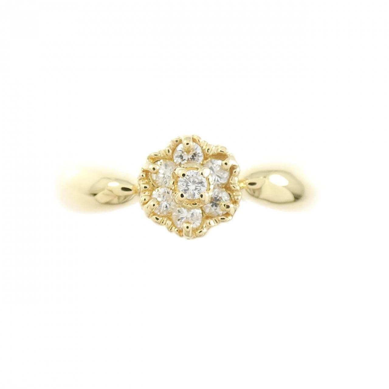 K18YG花朵钻石戒指0.14CT