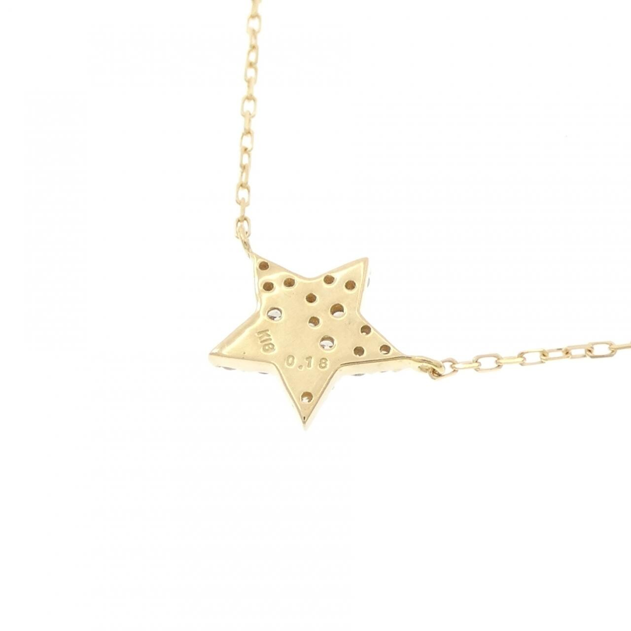 K18YG スター ダイヤモンド ネックレス 0.18CT