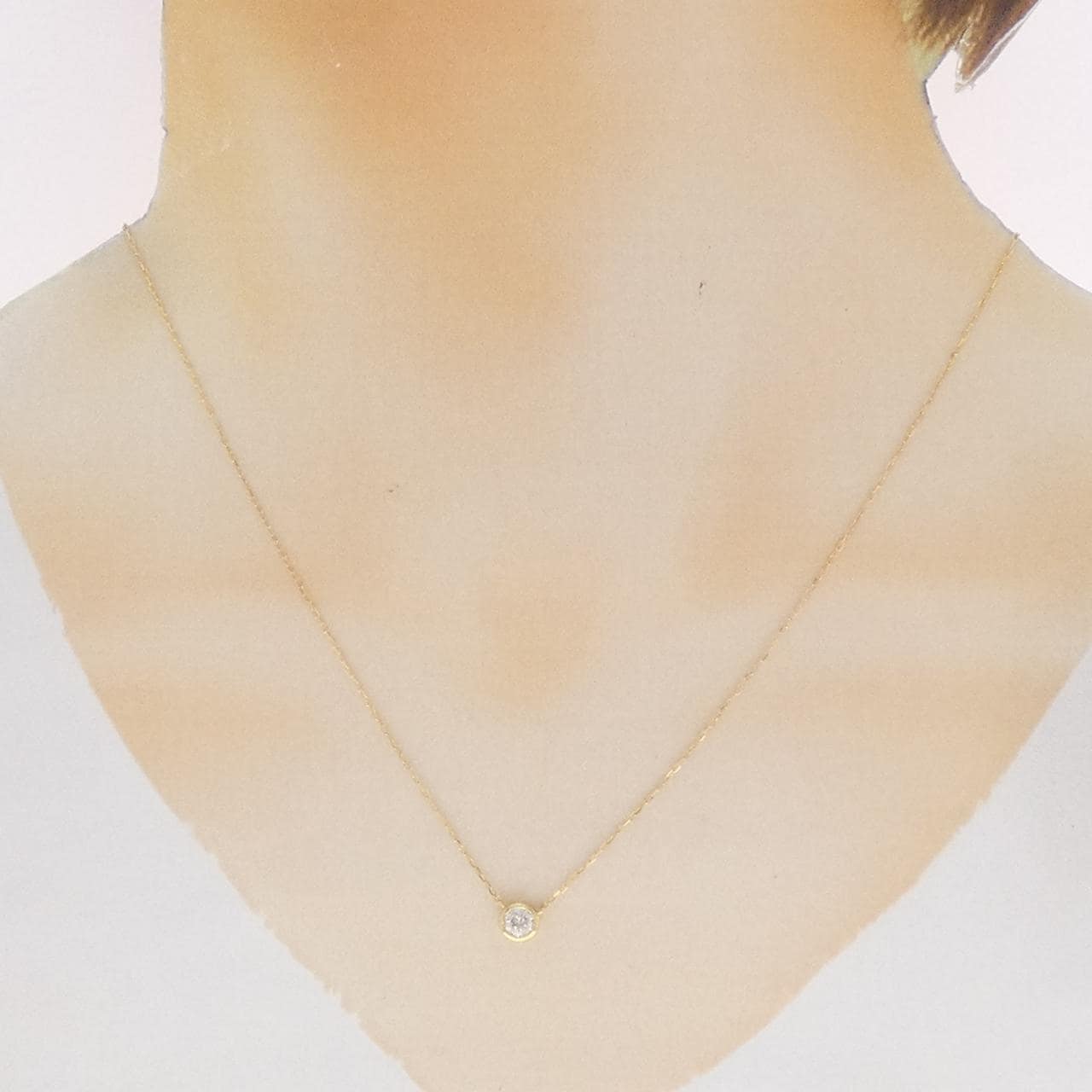 K18YG ソリティア ダイヤモンド ネックレス 0.24CT