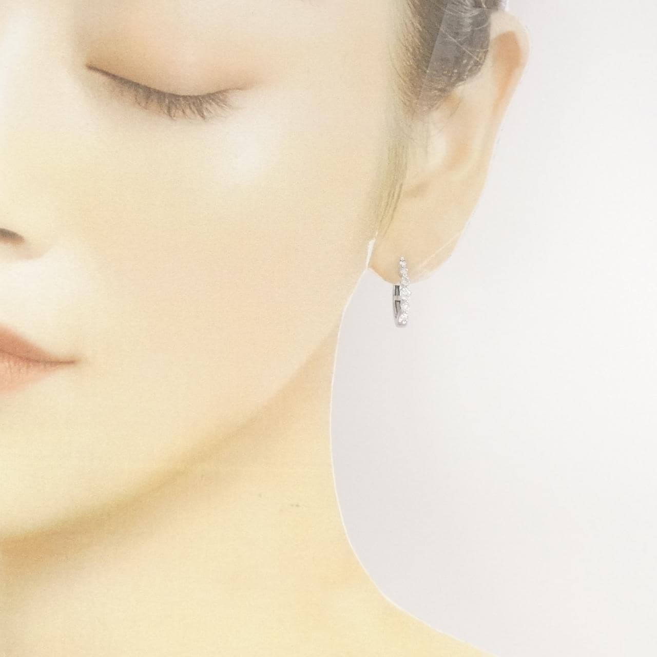 K18WG ダイヤモンド ピアス 0.50CT
