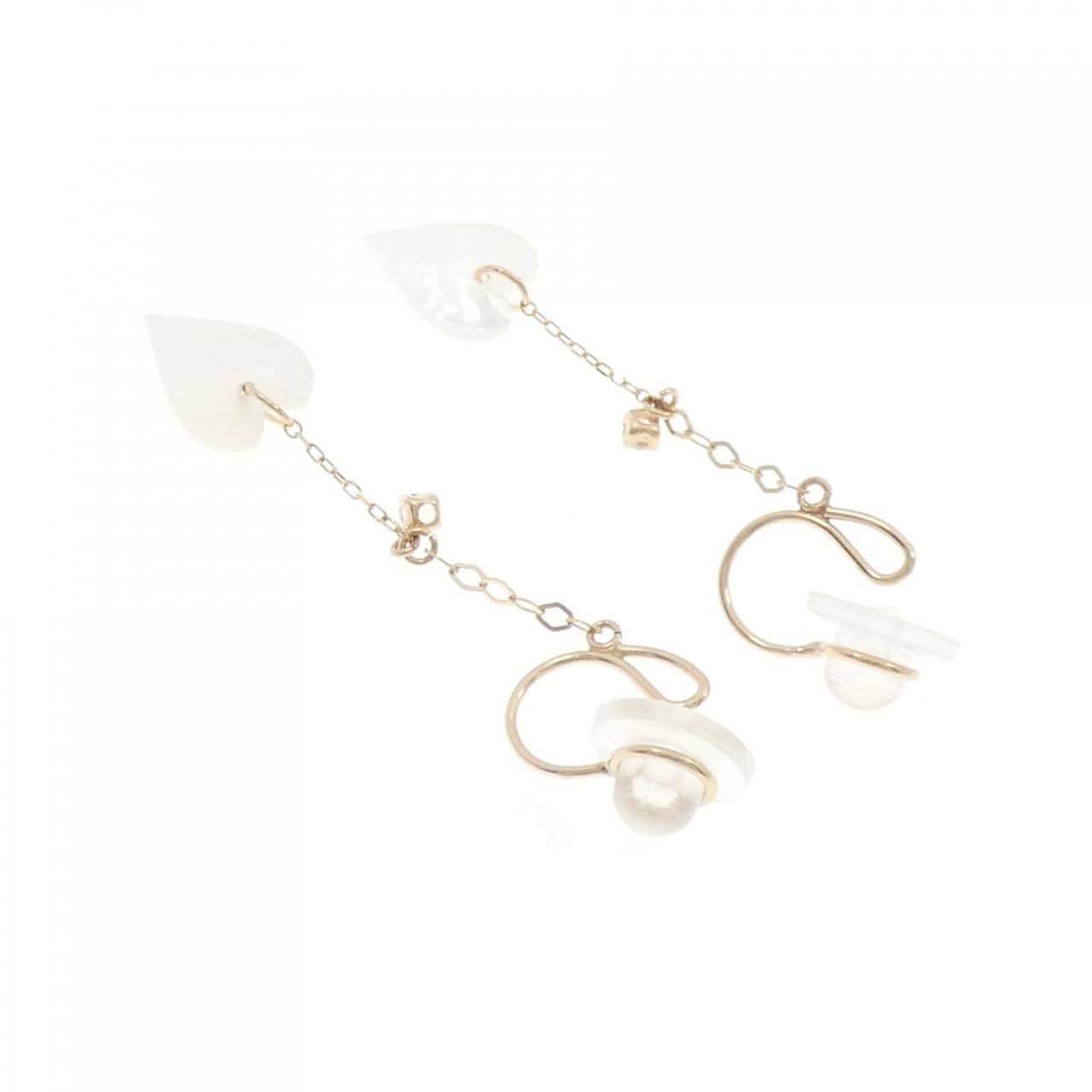 K10YG ハート マザーオブパール イヤリング