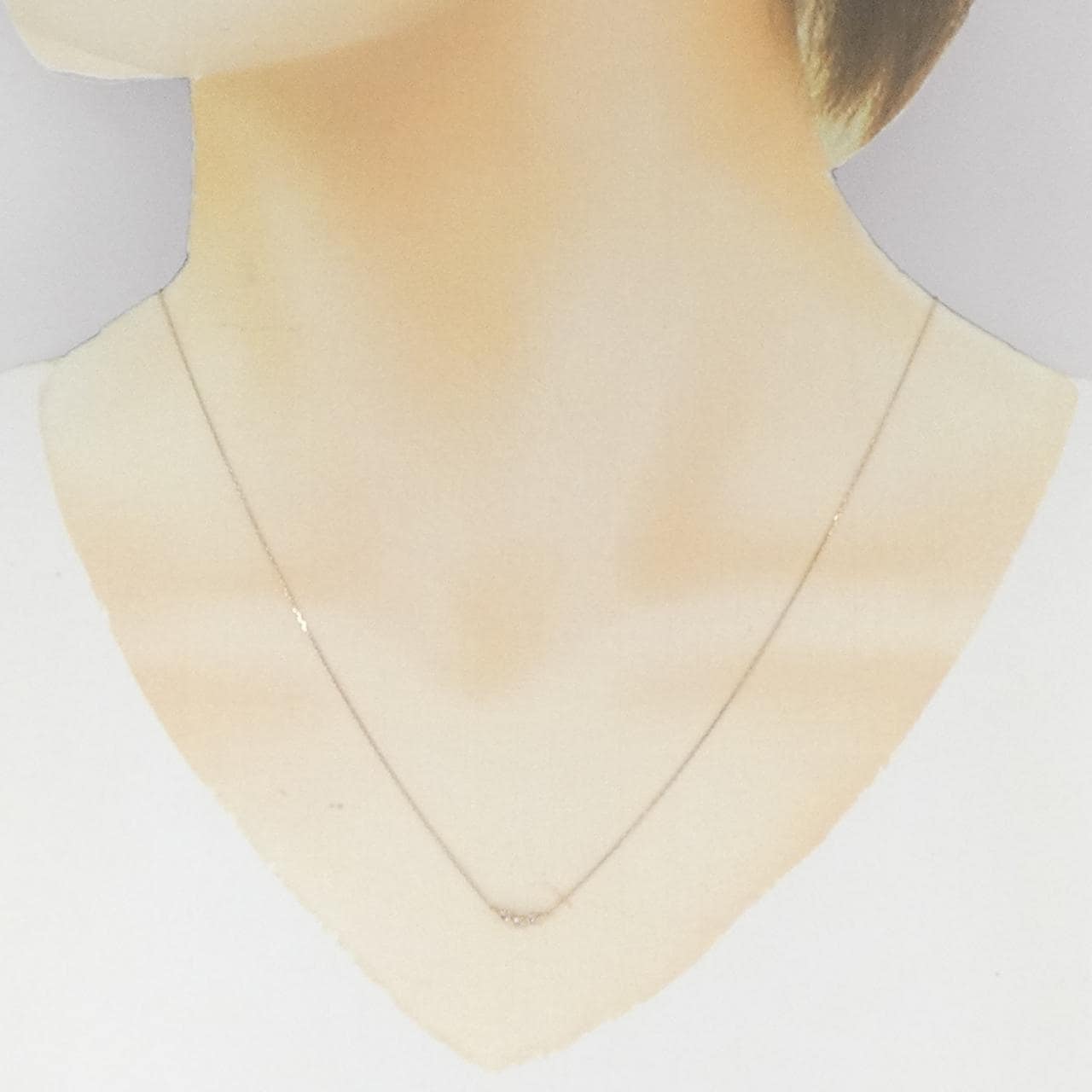 K18PG スリーストーン ダイヤモンド ネックレス