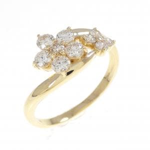 K18YG フラワー ダイヤモンド リング 0.50CT