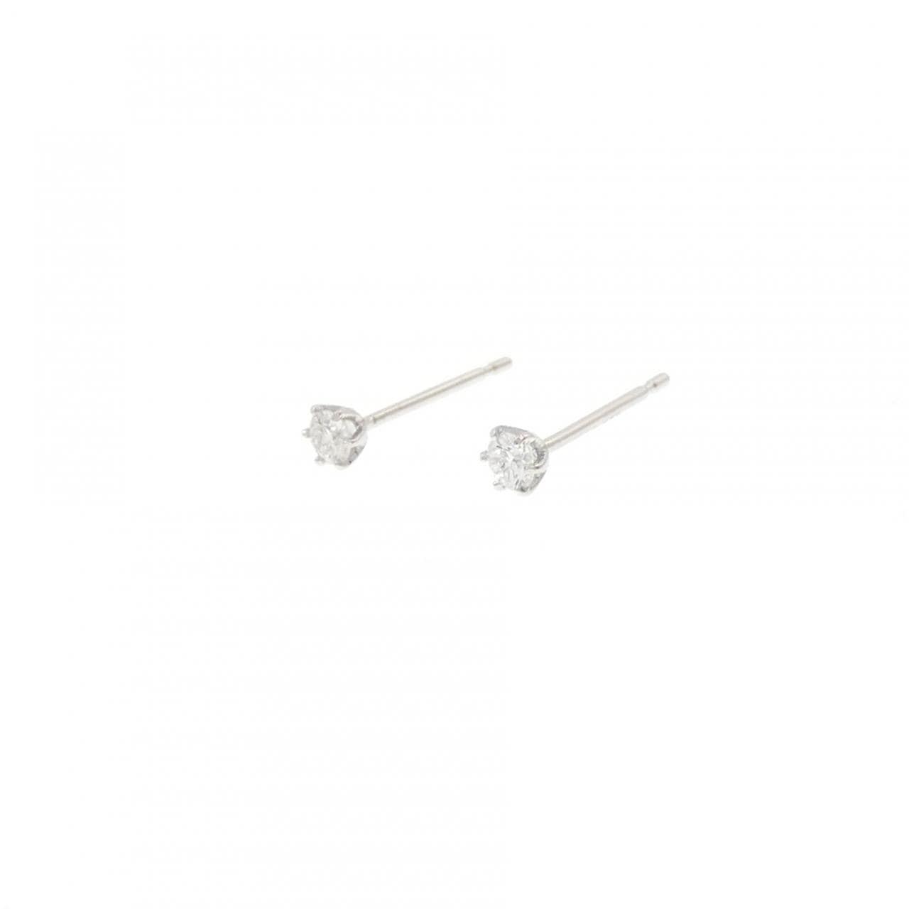 PT900 ソリティア ダイヤモンド ピアス 0.10CT