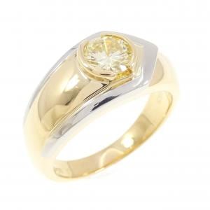 K18YG/PT850 ダイヤモンド リング 0.63CT