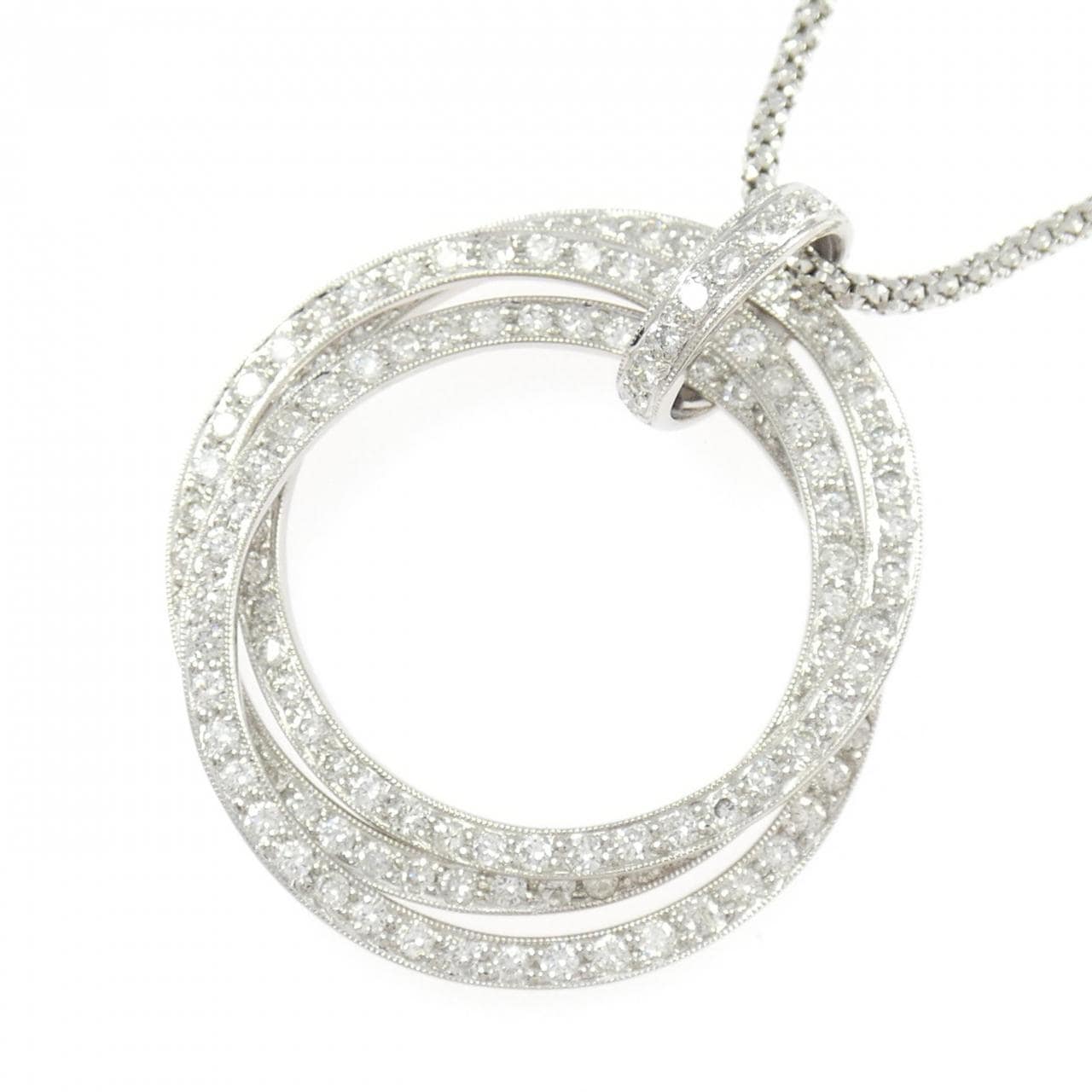 K18WG ダイヤモンド ネックレス 2.05CT
