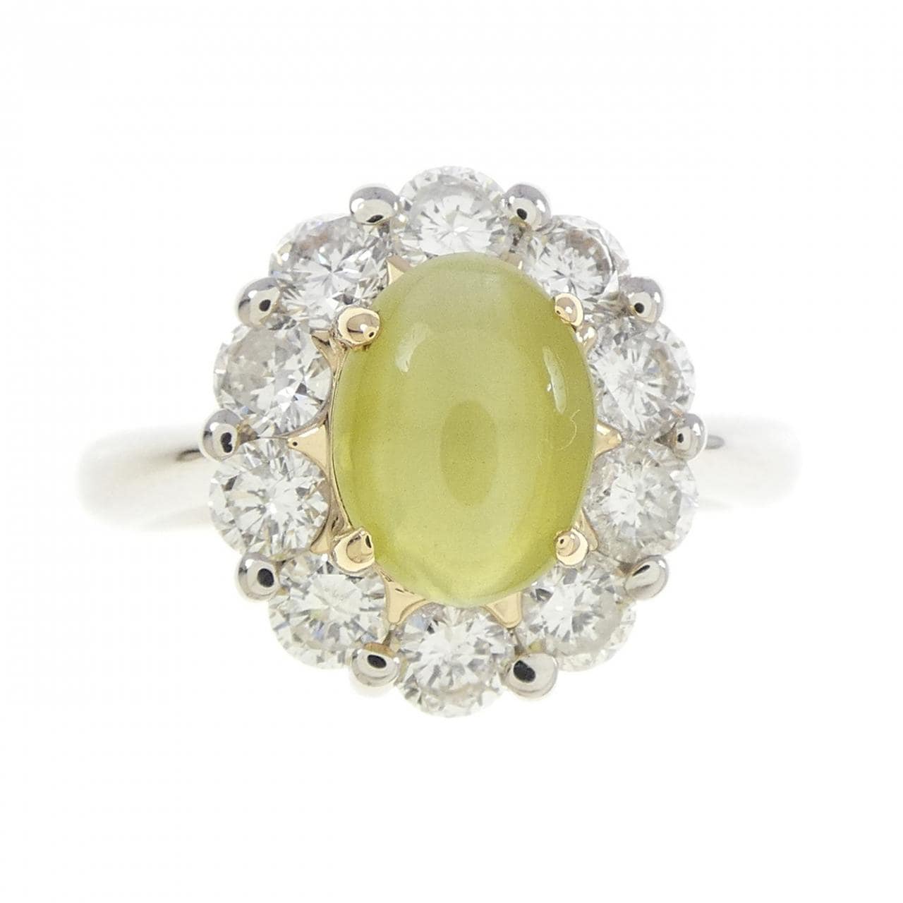 PT900/K18YG Chrysoberyl Cat's Tail Ring 1.24CT