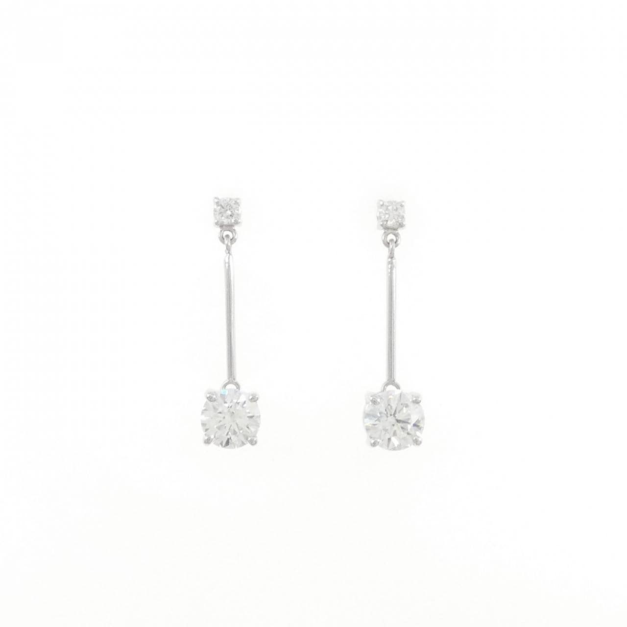 K18WG ダイヤモンド ピアス 0.618CT 0.641 D-F SI1 VG-G