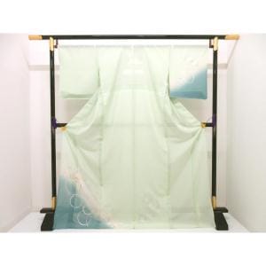 【未使用品】単衣　駒絽訪問着　金糸友禅ボカシ染