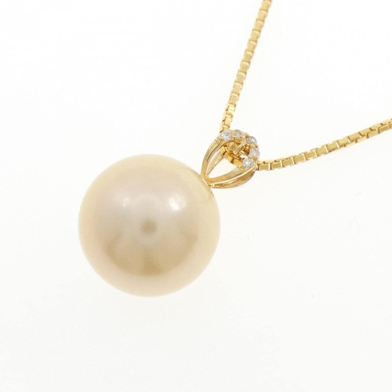 K18YG 白蝶パール ネックレス 12.3mm