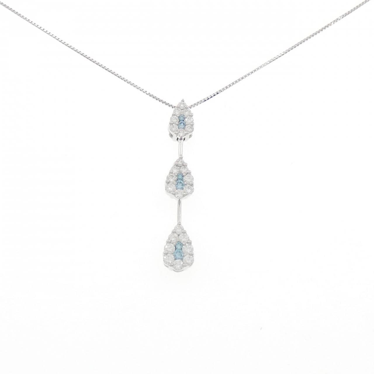 K18WG ダイヤモンド ネックレス 1.00CT