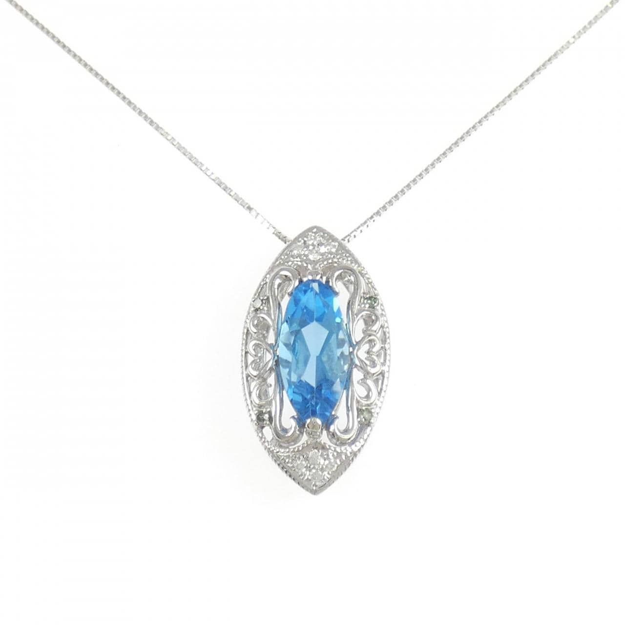 K18WG ブルートパーズ ネックレス 4.30CT