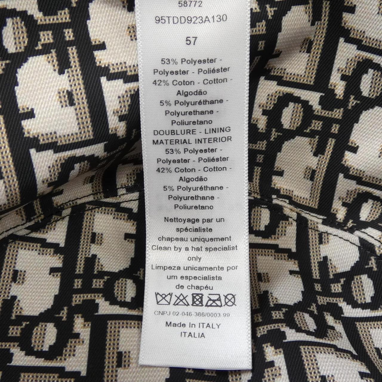 クリスチャンディオール CHRISTIAN DIOR TEDDY-D ボブハット オブリーク 95TDD923A130 ハット