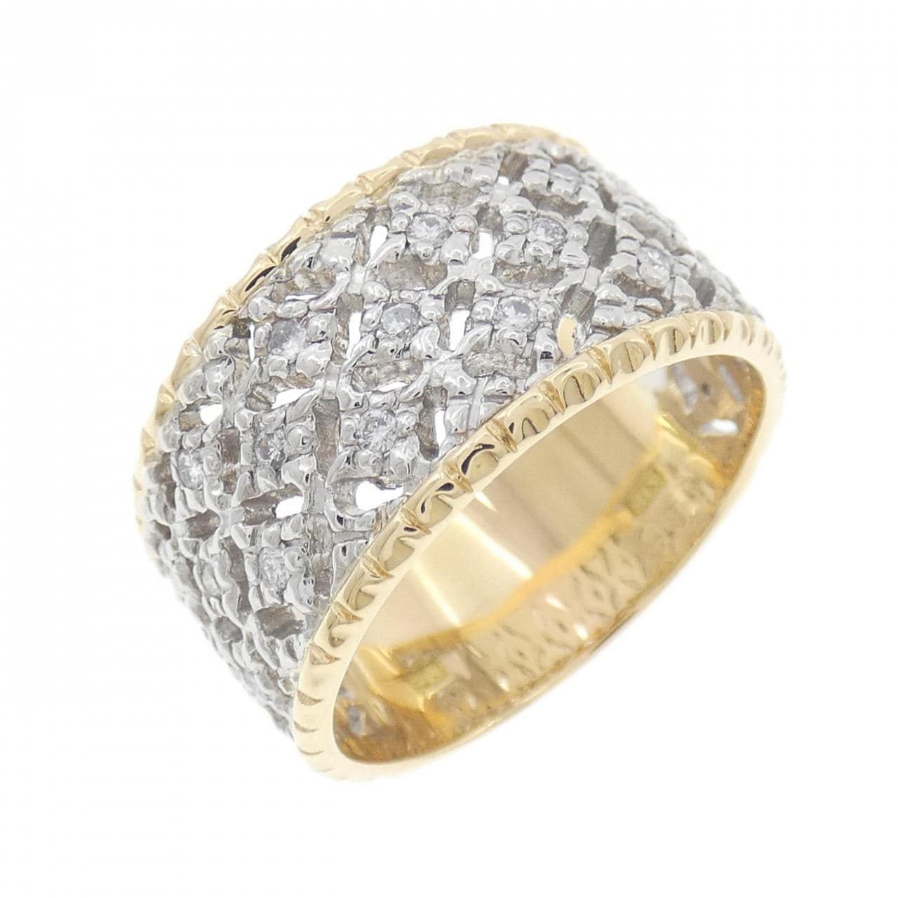 K18YG/PT ダイヤモンド リング 0.22CT