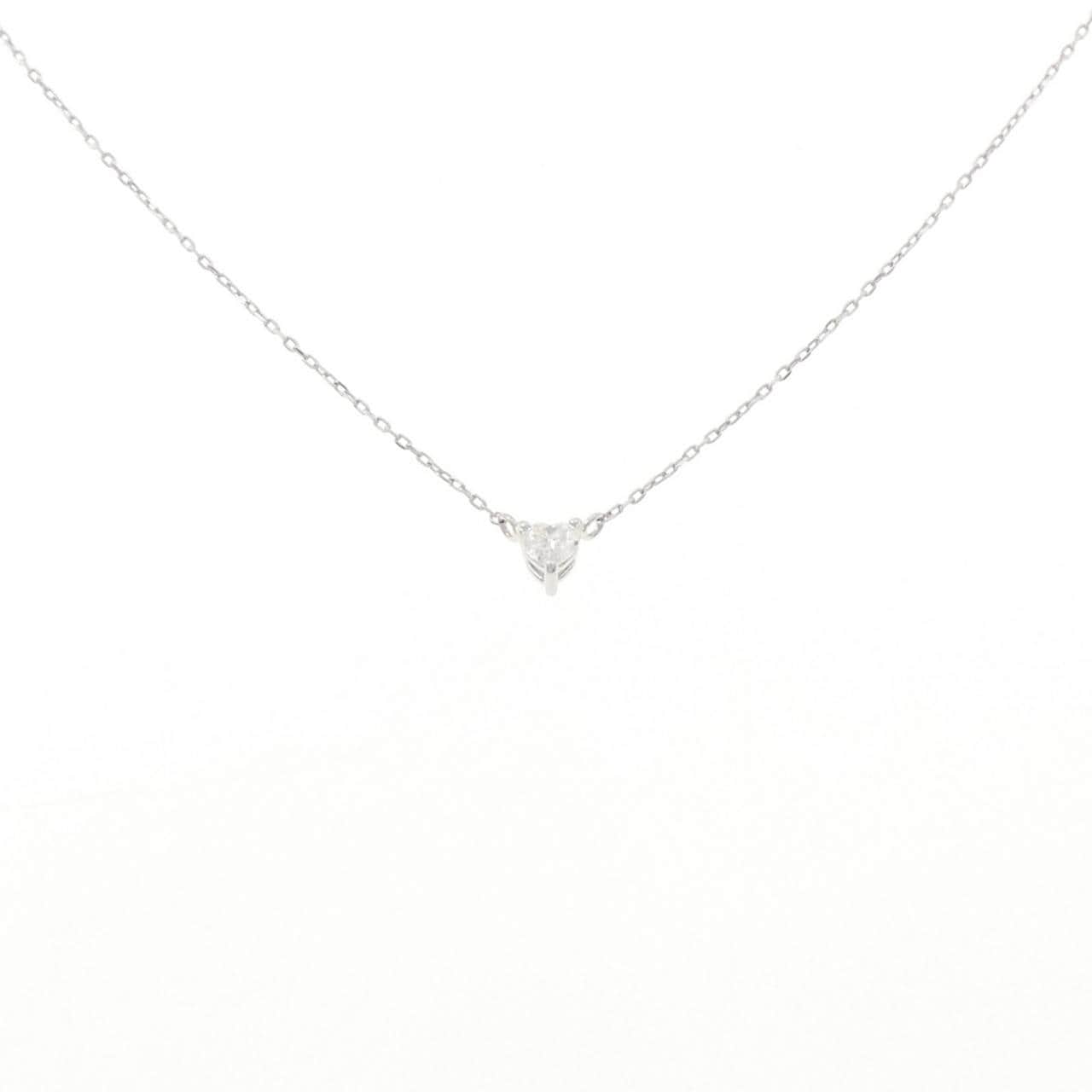 K18WG ハート ダイヤモンド ネックレス 0.100CT