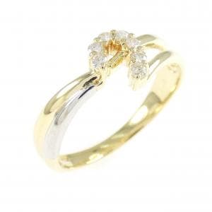 K18YG/PT900 ダイヤモンド リング 0.10CT