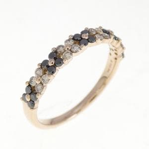 K18PG フラワー ダイヤモンド リング 0.36CT