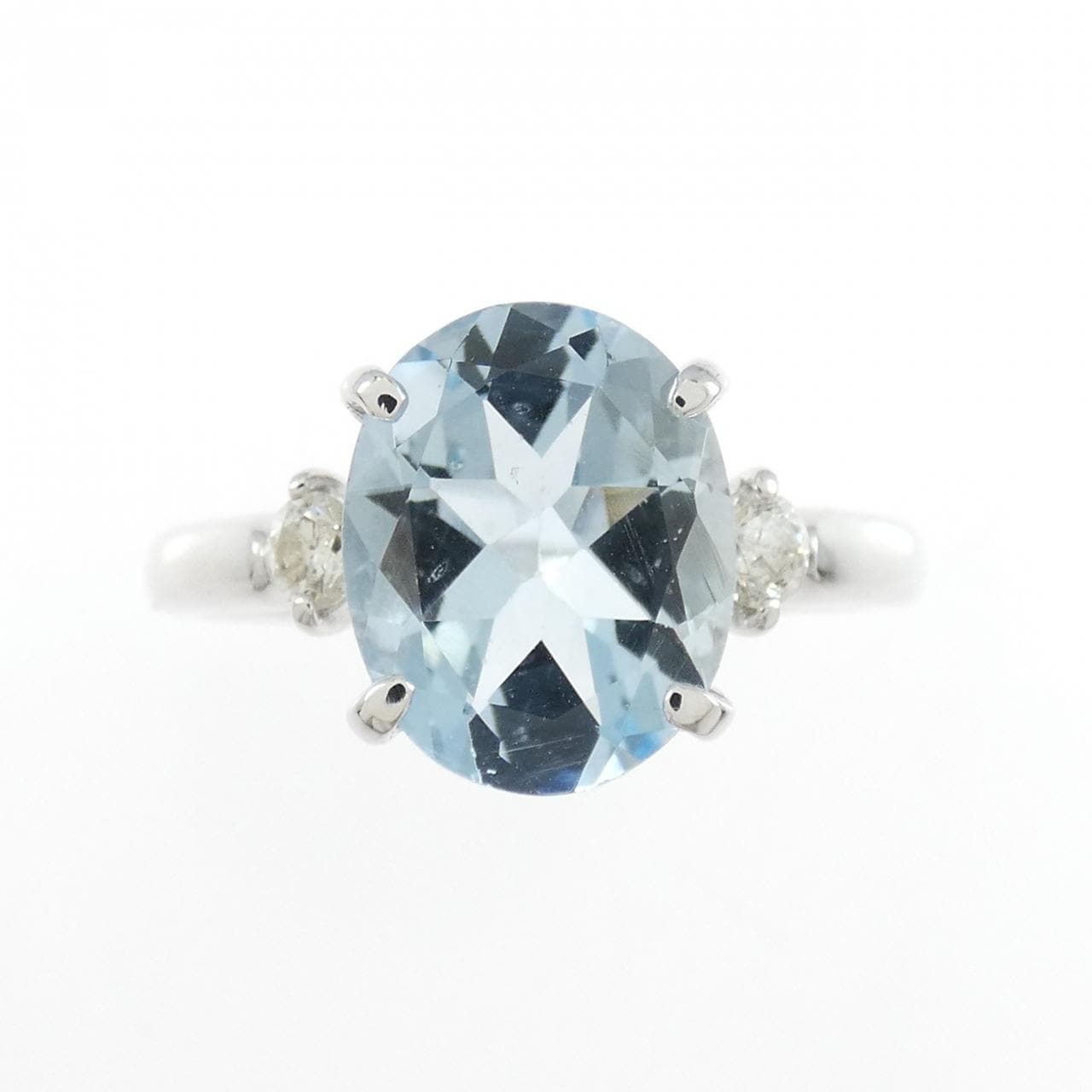 K18WG アクアマリン リング 2.00CT