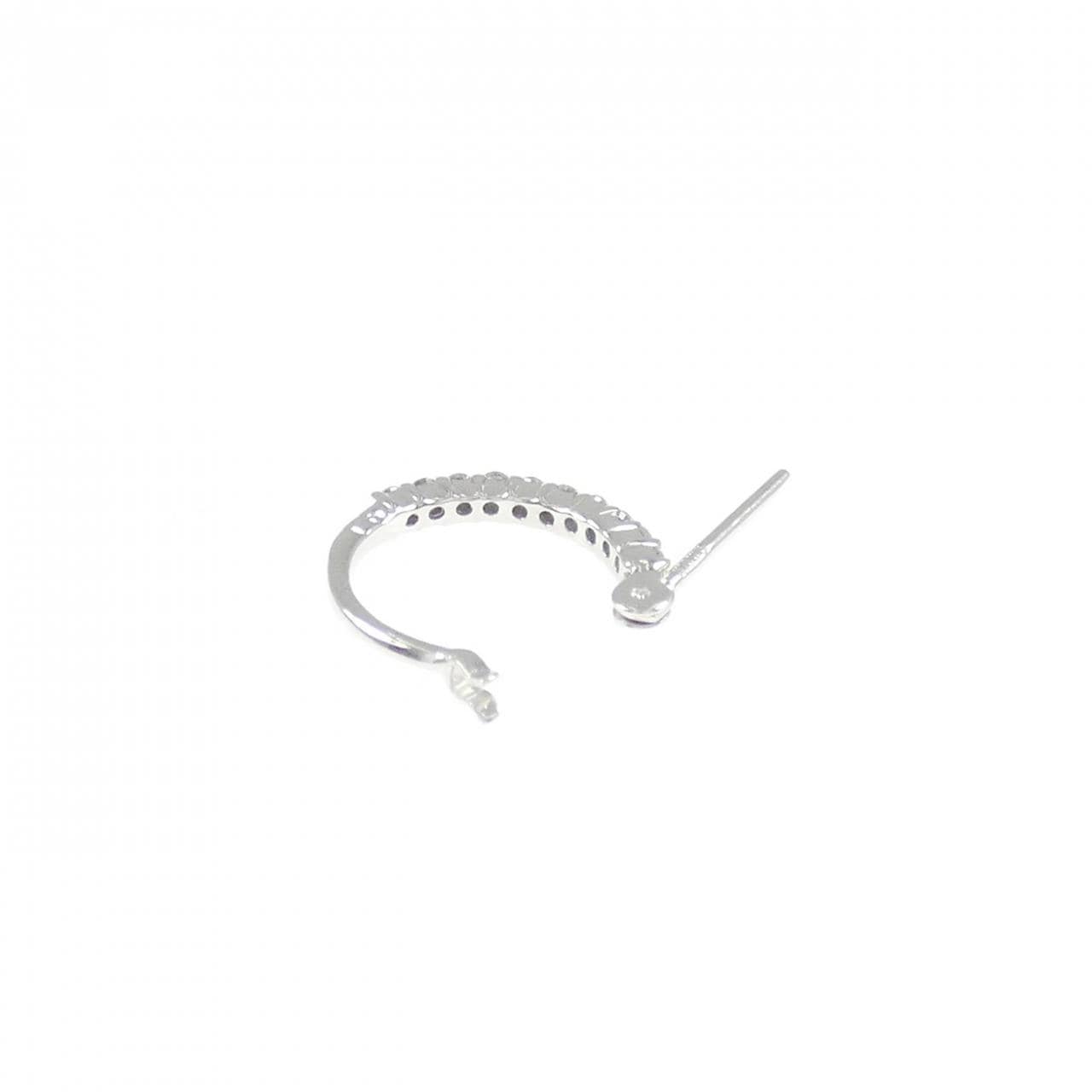 K18WG ダイヤモンド フープ ピアス 0.1CT 片耳