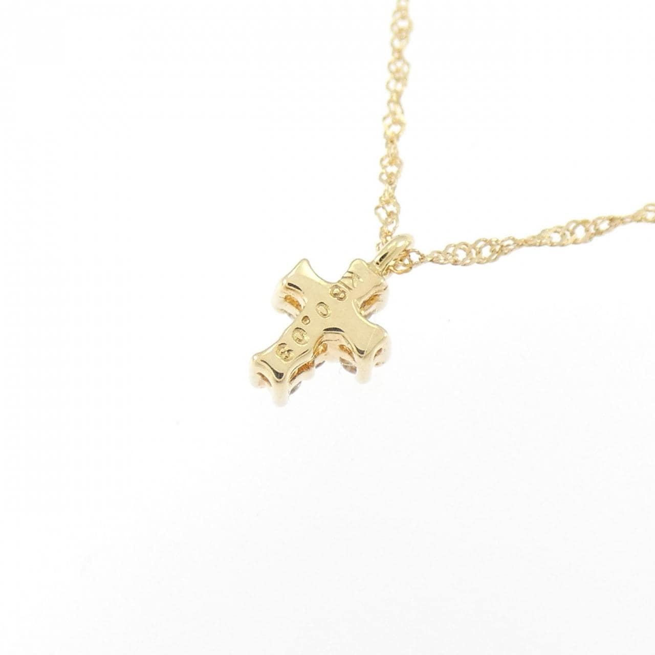 K18YG クロス ダイヤモンド ネックレス 0.03CT