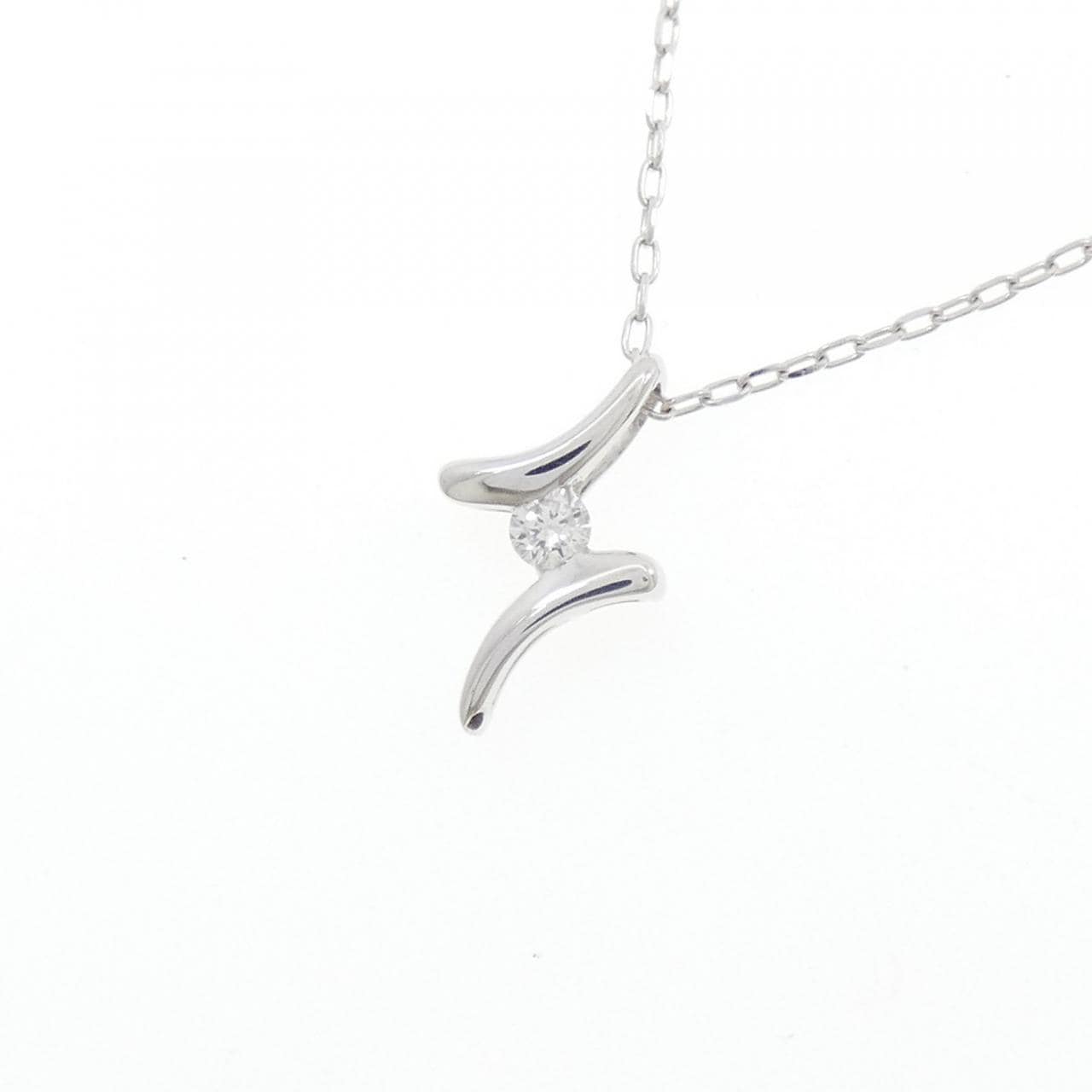K18WG ダイヤモンド ネックレス 0.050CT
