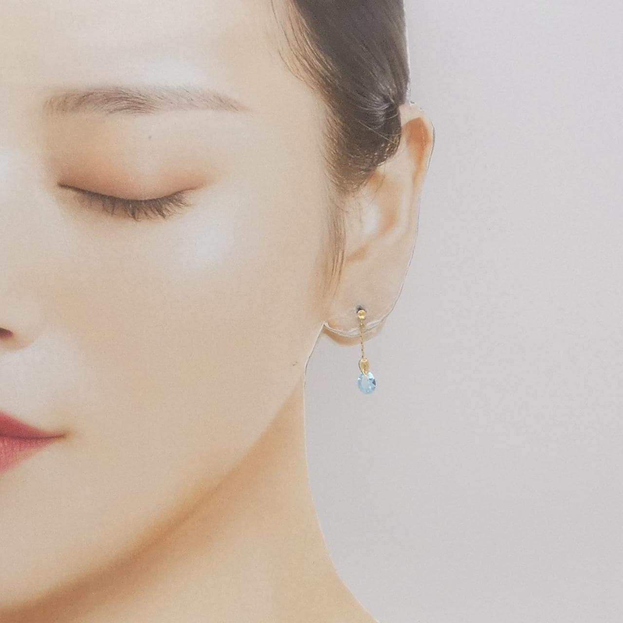 K18YG ブルートパーズ ピアス