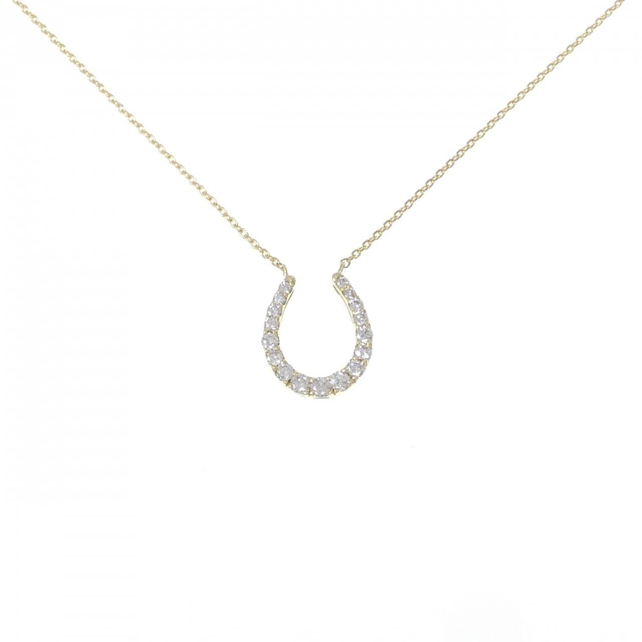 K18YG ホースシュー ダイヤモンド ネックレス 0.50CT
