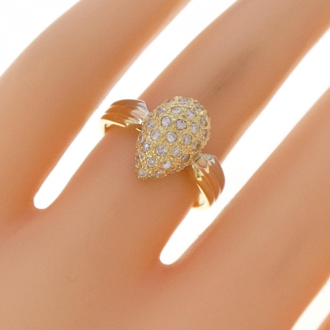K18YG/PT900 ダイヤモンド リング 0.60CT