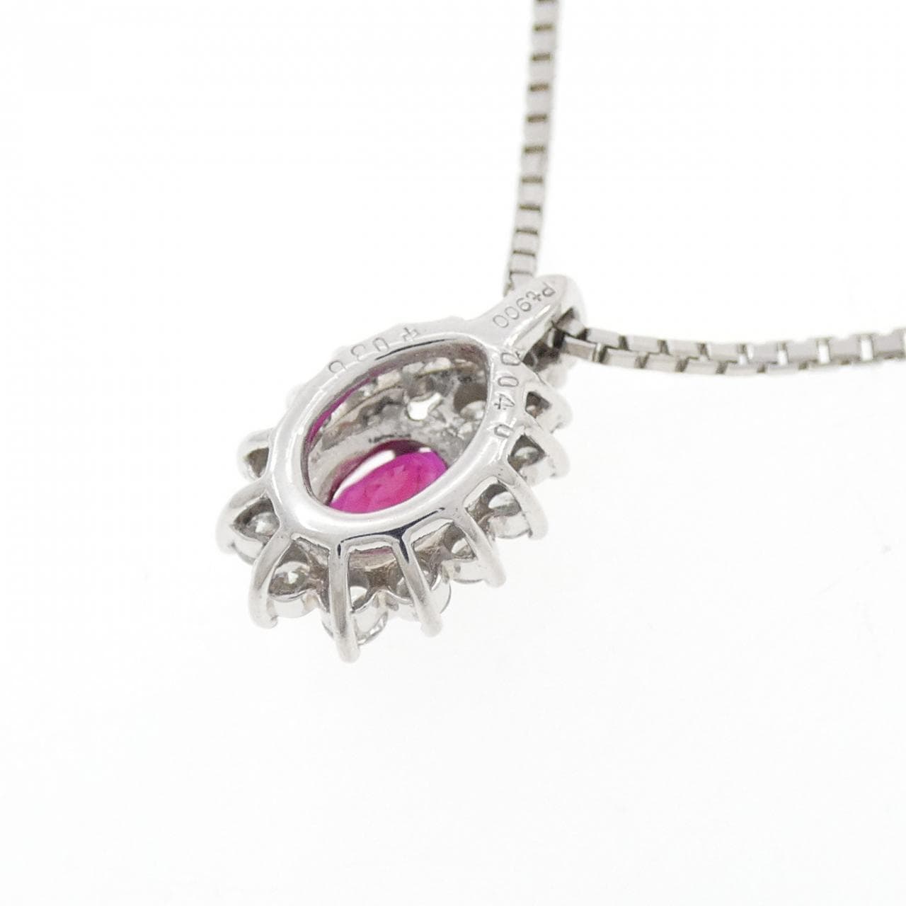 PT900/PT850 ルビー ネックレス 0.86CT