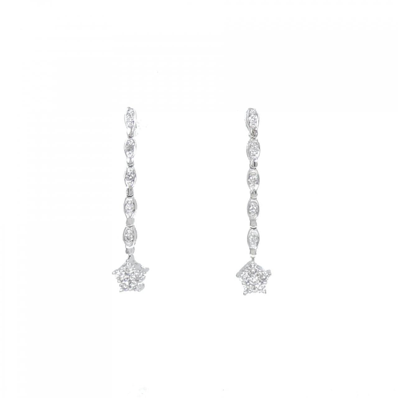 K18WG 2WAY鑽石耳環 0.50CT