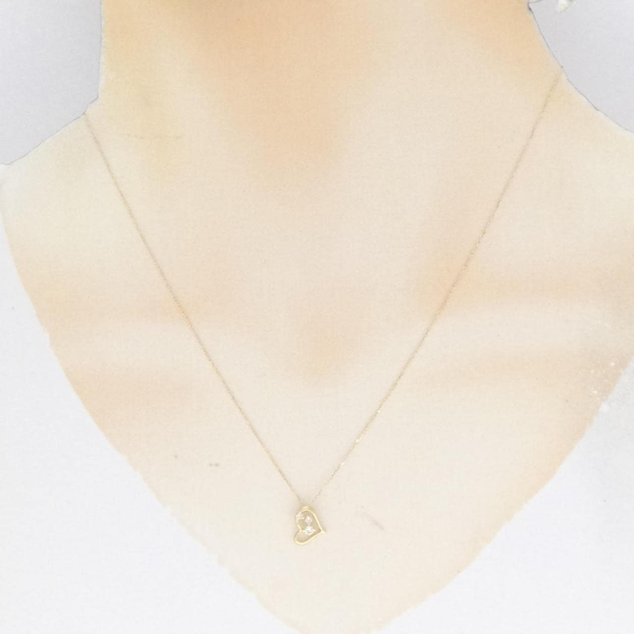 [BRAND NEW] K18YG Heart Diamond Necklace 0.05CT