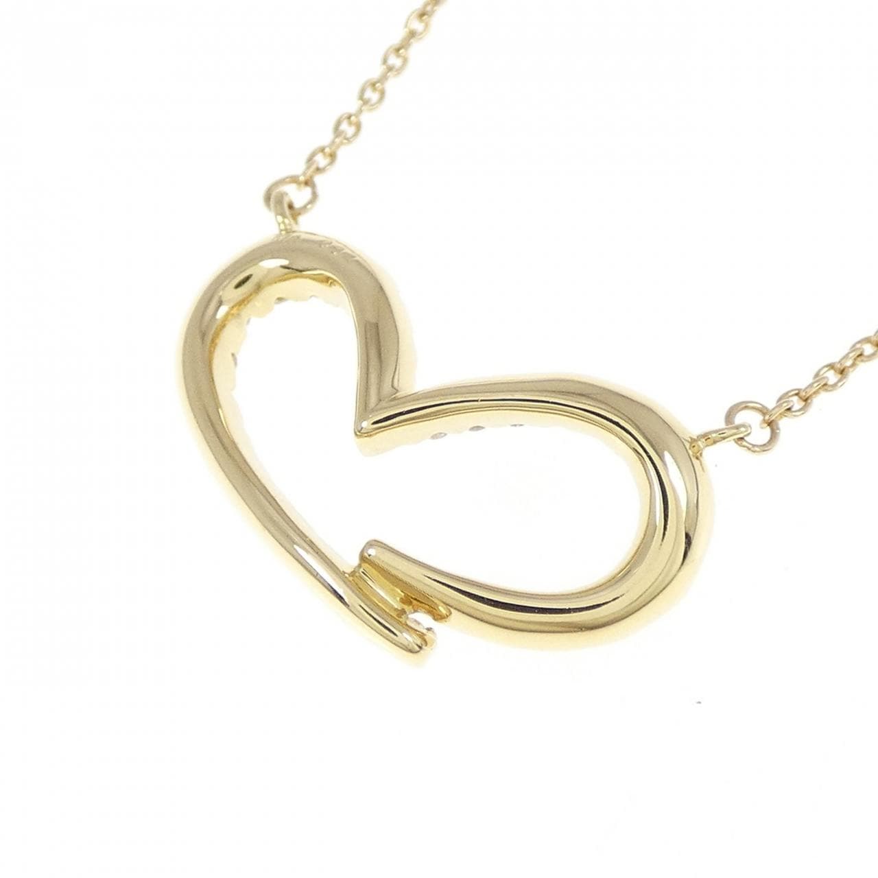 K18YG ハート ダイヤモンド ネックレス 0.34CT