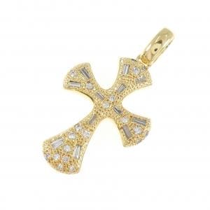 K18YG クロス ダイヤモンド ペンダント 0.371CT