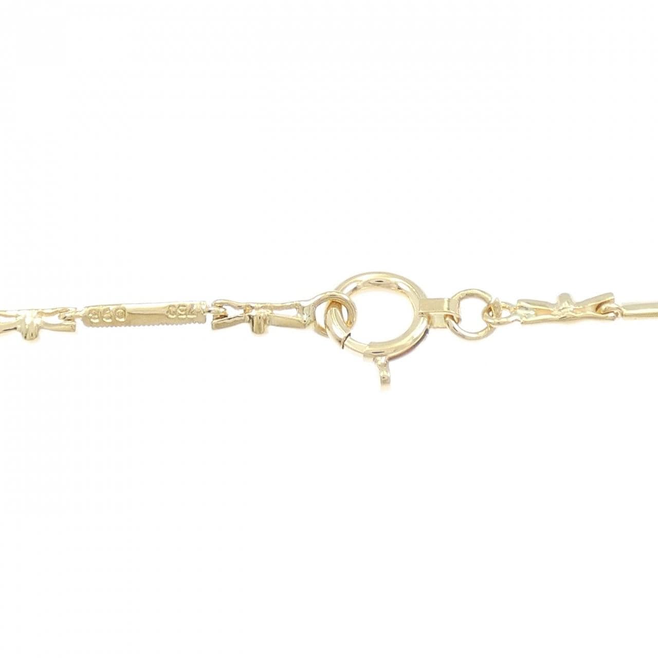 K18YG フラワー 白蝶パール ネックレス 15.4mm