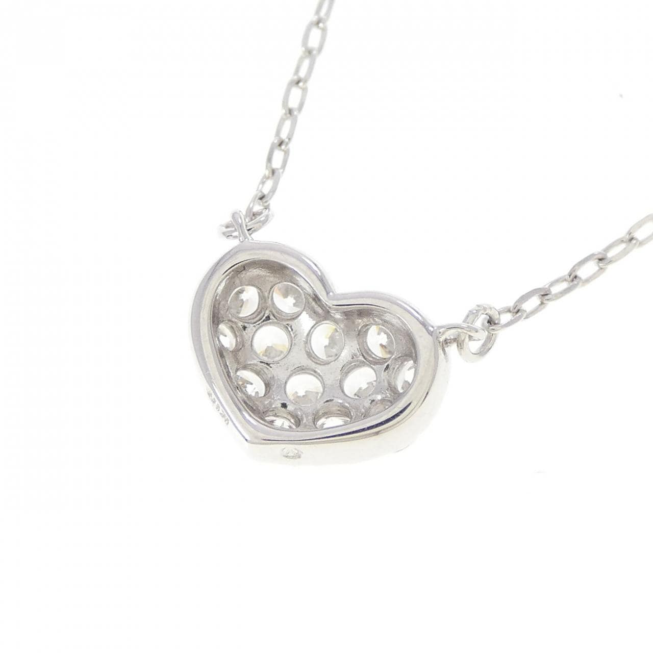 K10WG ハート キュービック ネックレス